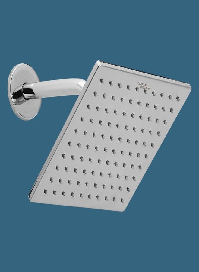 Hindware Stainless Steel 200 MM Easy Clean Rain Shower Without Shower Arm | Square Overhead Shower | Chrome Finish | 5-year Warranty - Image 1